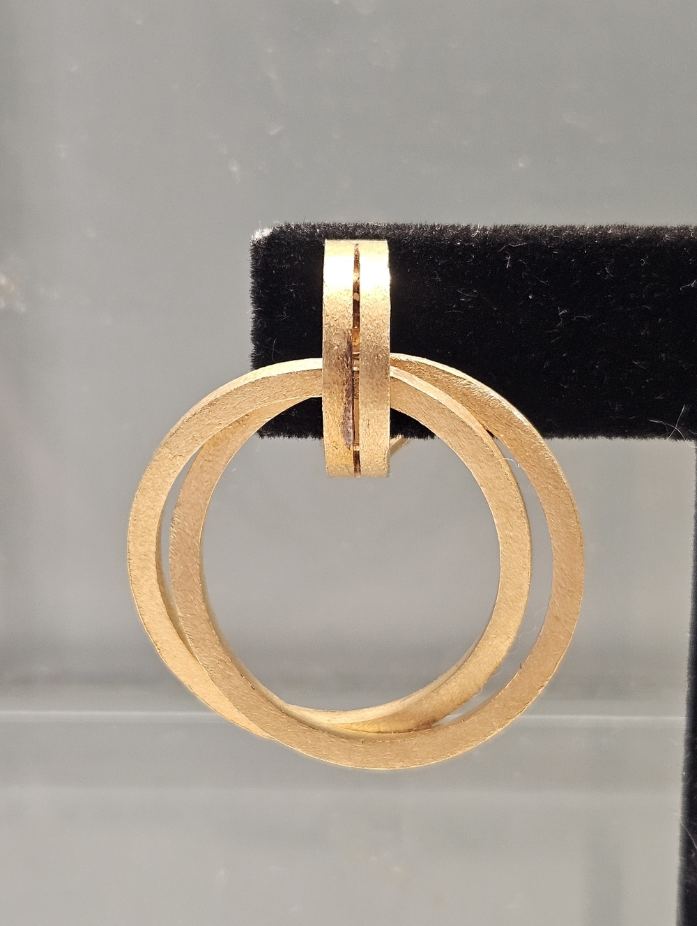Luxury Designer 21k Solid Yellow Gold Modern Hoop Drop Omega Huggie Earrings